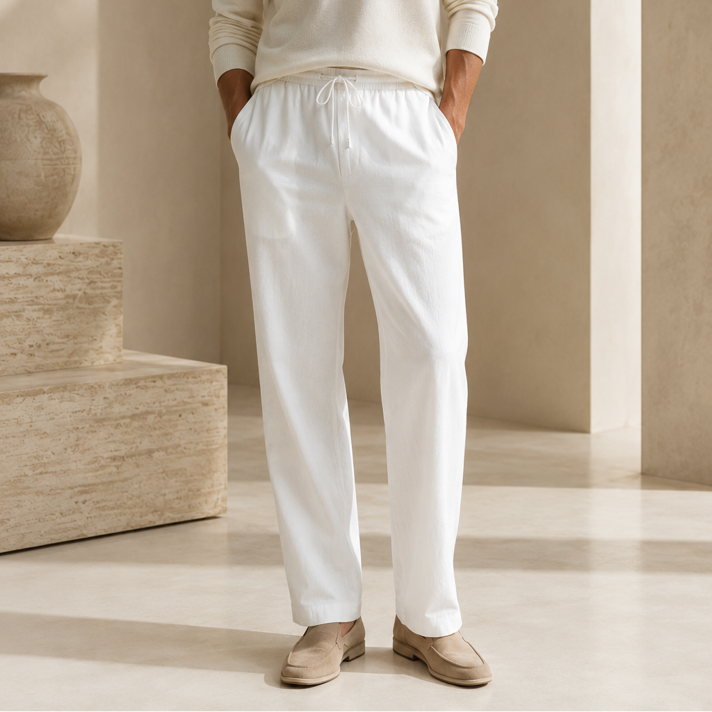 Men's Relaxed Fit Cotton Linen Pants