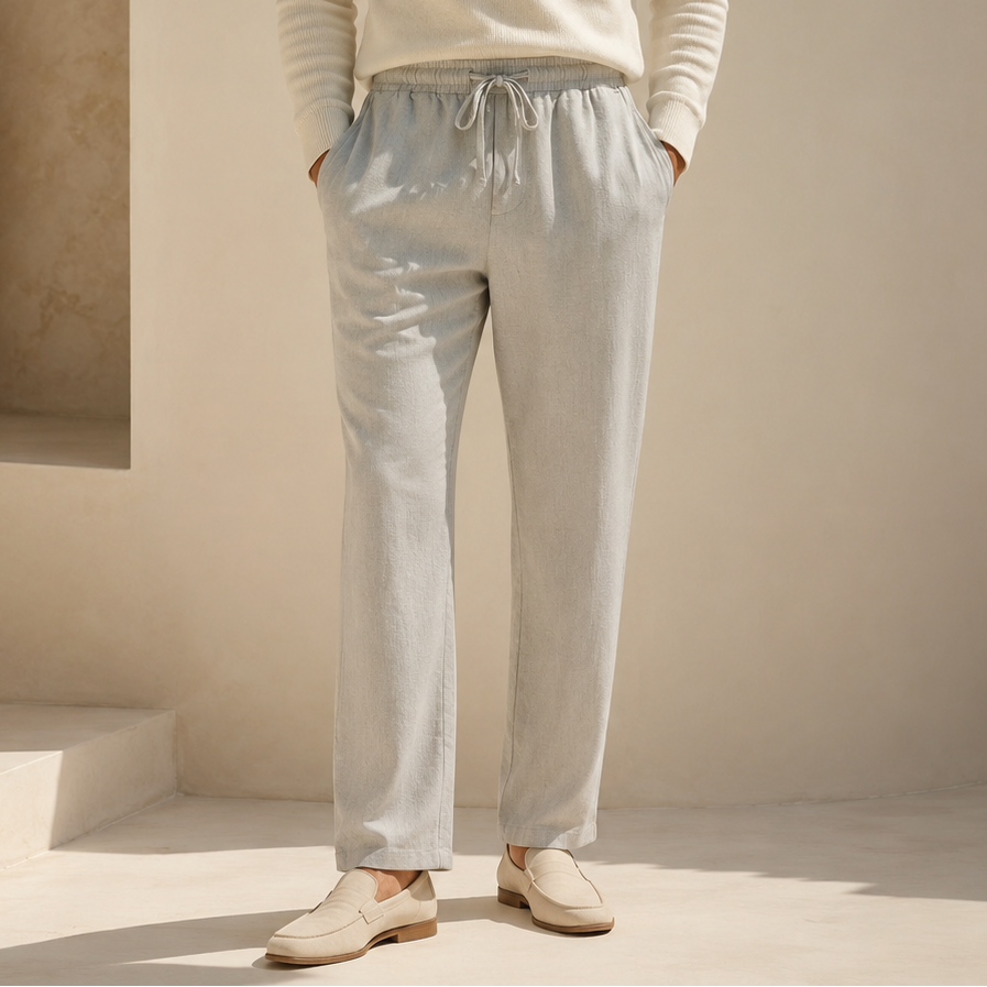 Men's Relaxed Fit Cotton Linen Pants