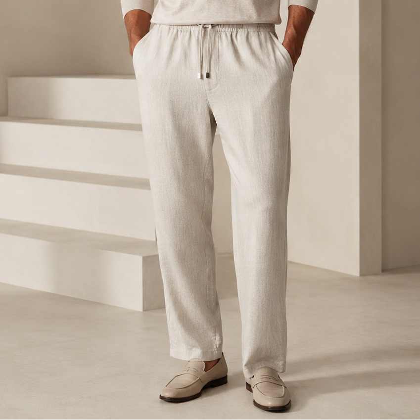 Men's Relaxed Fit Cotton Linen Pants