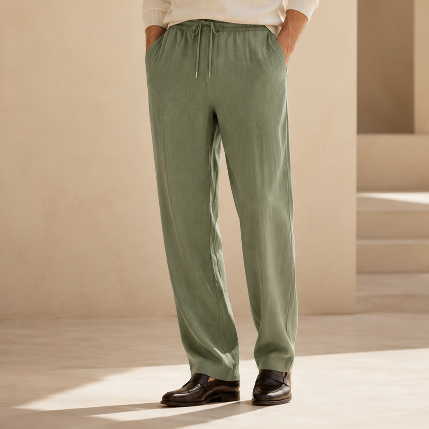 Men's Relaxed Fit Cotton Linen Pants