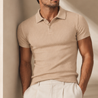 Men's Retro Striped Knit Polo