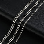 Vintage Stainless Steel Cuban Chain Necklace