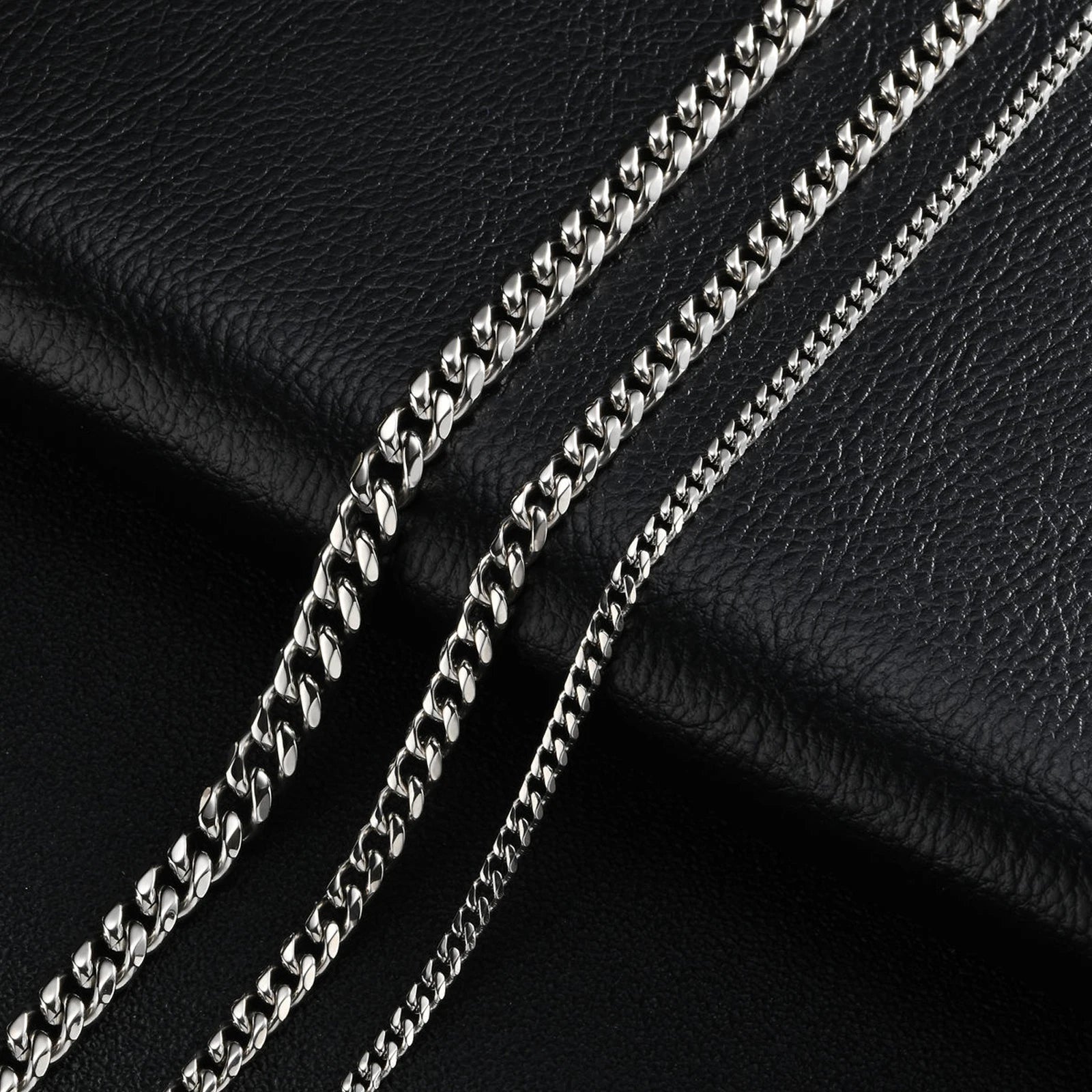 Vintage Stainless Steel Cuban Chain Necklace