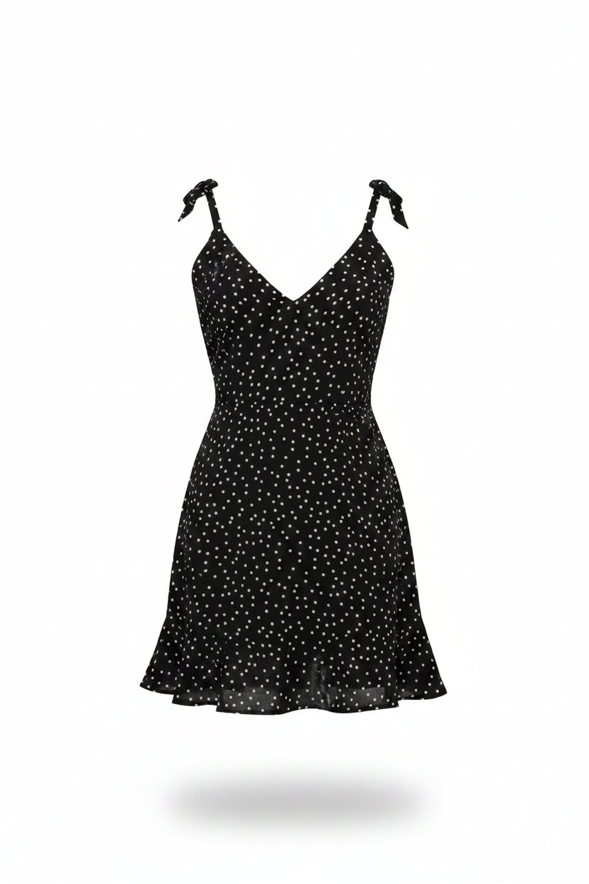 Women's Polka Dot Backless Mini Sundress