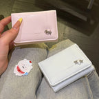 Korean Style Simple Love Bow Short Wallet Female Cute Large Capacity Card Holder Girl Heart Multi-card Slot Document Bag Gift