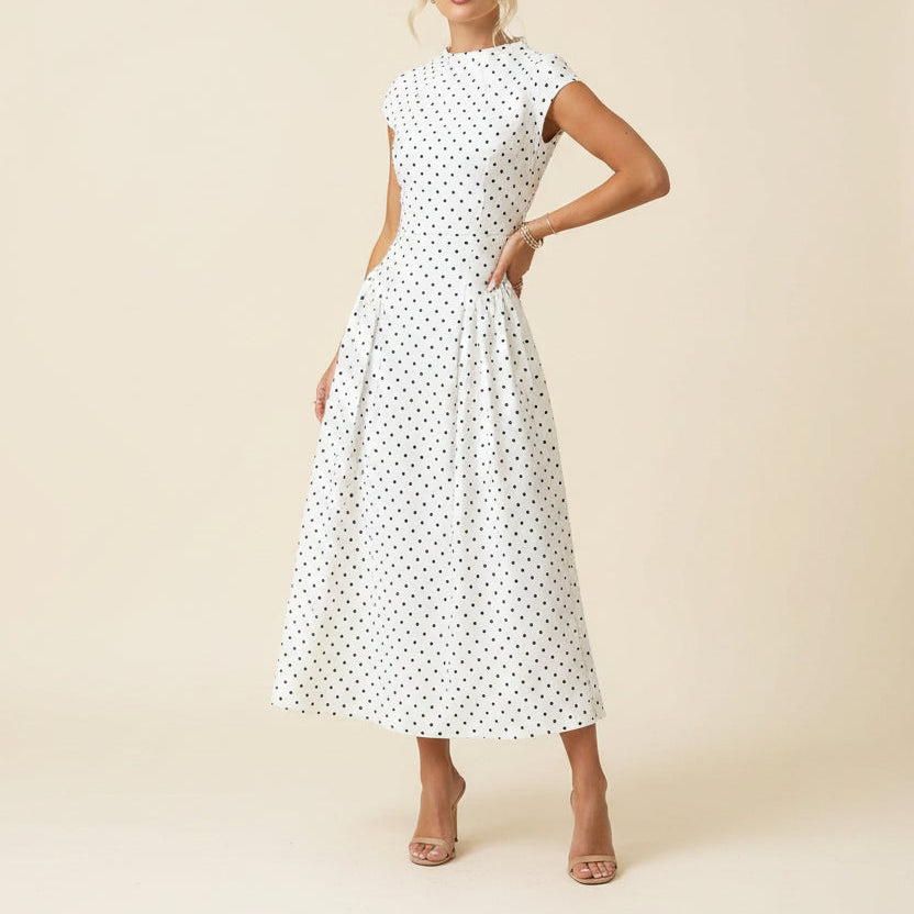 Women's Elegant Polka Dot Summer Maxi Dress