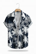 Men's Hawaiian Print Button-Up Shirt