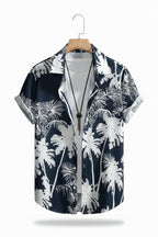 Men's Hawaiian Print Button-Up Shirt
