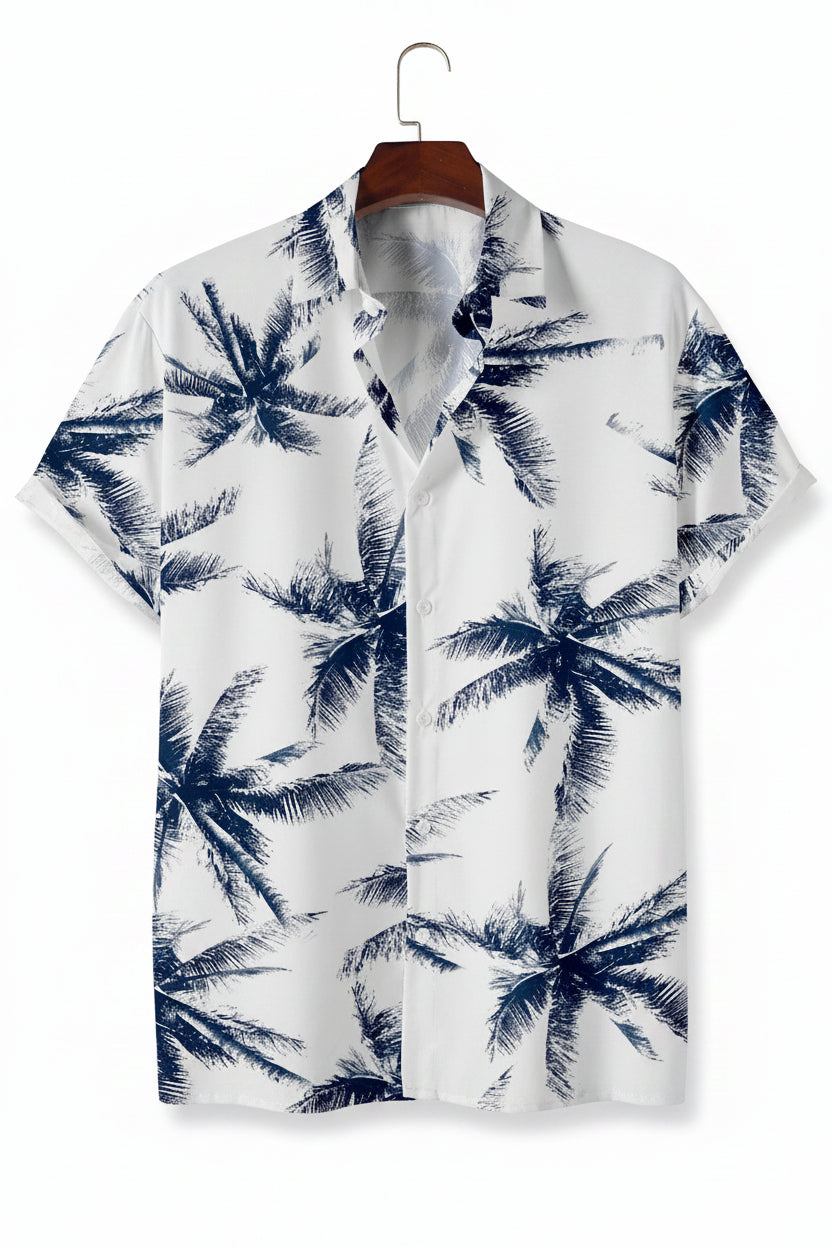 Men's Hawaiian Print Button-Up Shirt