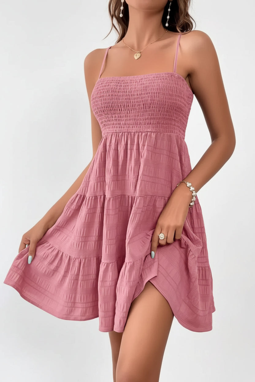 Women's Smocked Tiered Mini Dress