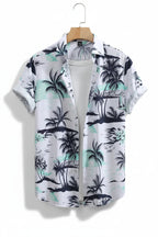 Men's Hawaiian Print Button-Up Shirt
