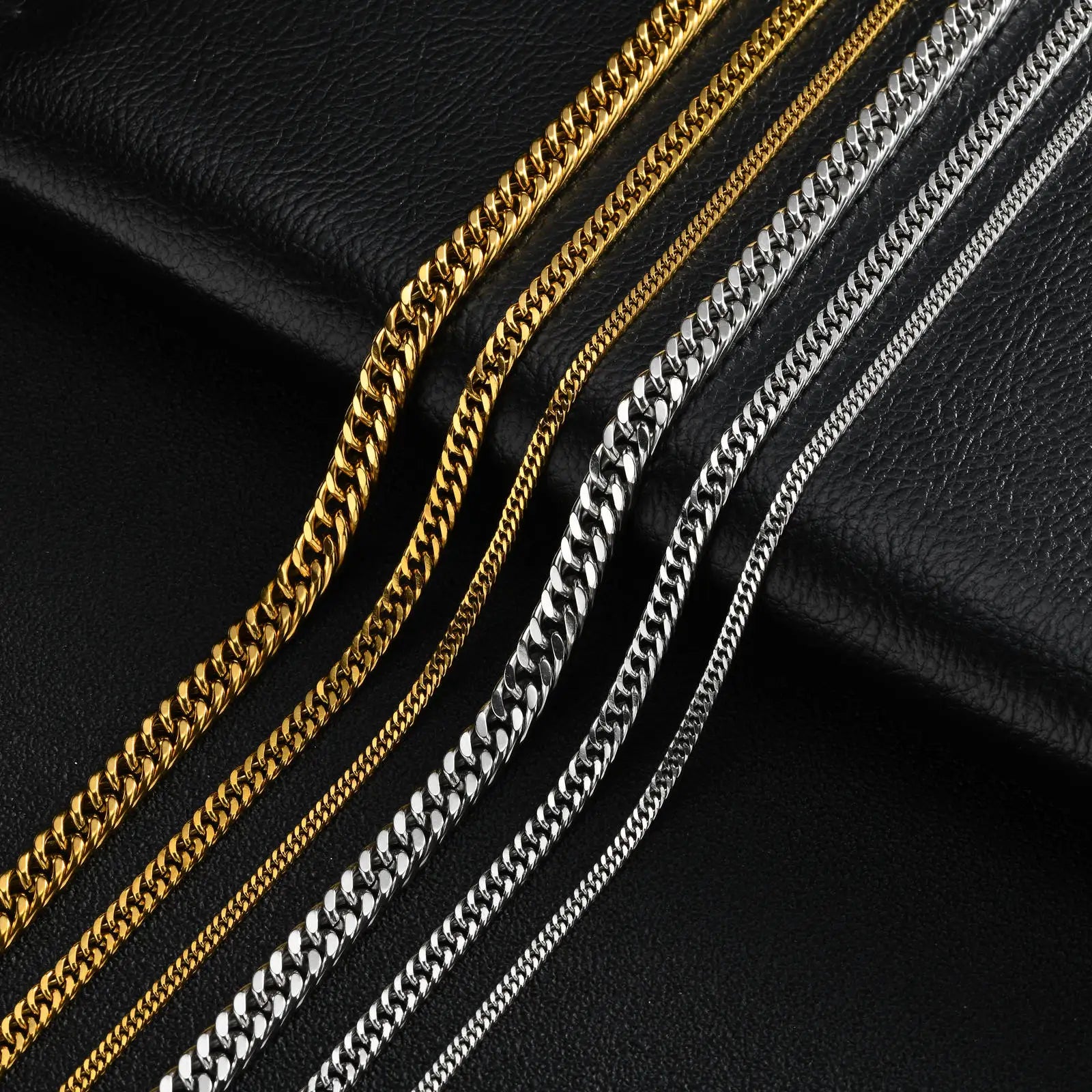 Vintage Stainless Steel Cuban Chain Necklace