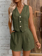 Women's Lightweight Cotton Linen Matching Set
