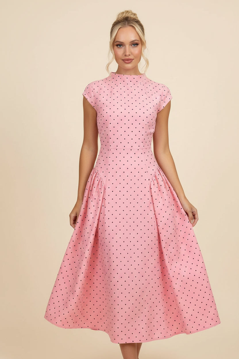 Women's Elegant Polka Dot Summer Maxi Dress