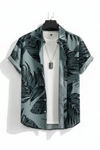 Men's Hawaiian Print Button-Up Shirt