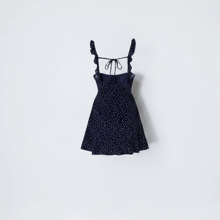 Women's Polka Dot Backless Mini Sundress