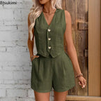 Women's Lightweight Cotton Linen Matching Set