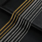 Vintage Stainless Steel Cuban Chain Necklace