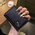 Korean Style Simple Love Bow Short Wallet Female Cute Large Capacity Card Holder Girl Heart Multi-card Slot Document Bag Gift