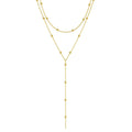 FTCY Simple Double Layered Long Tassel Chain Necklaces for Women Metal Geometric Bead Choker Necklace Women's Jewelry