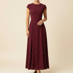 Women's Elegant Polka Dot Summer Maxi Dress