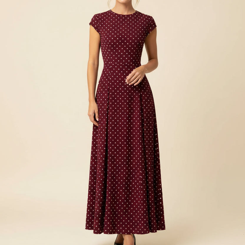 Women's Elegant Polka Dot Summer Maxi Dress