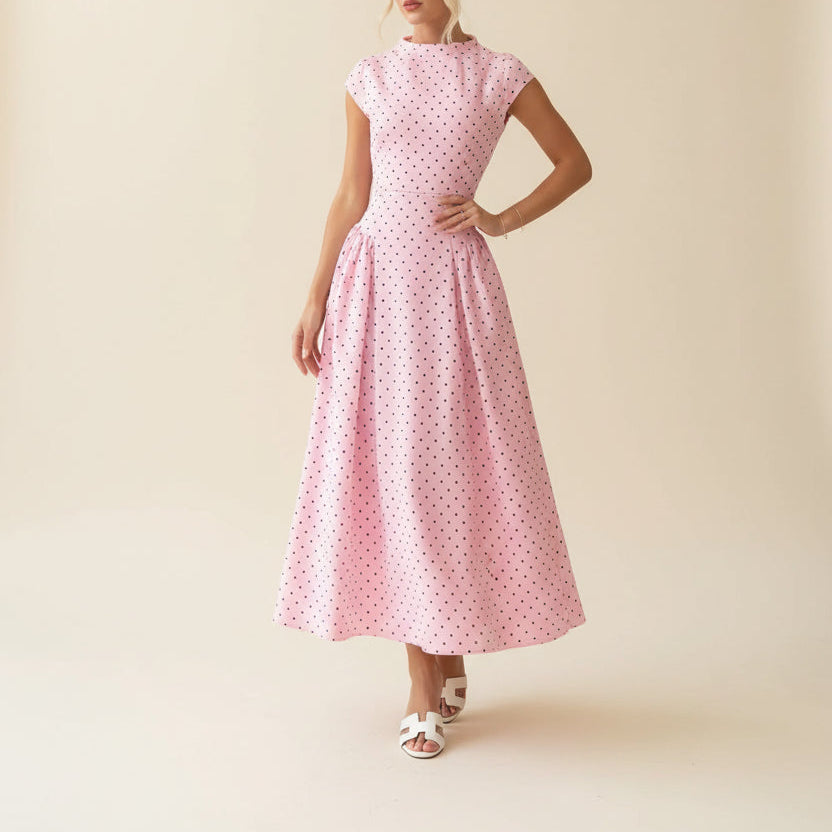 Women's Elegant Polka Dot Summer Maxi Dress