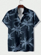 Men's Hawaiian Print Button-Up Shirt