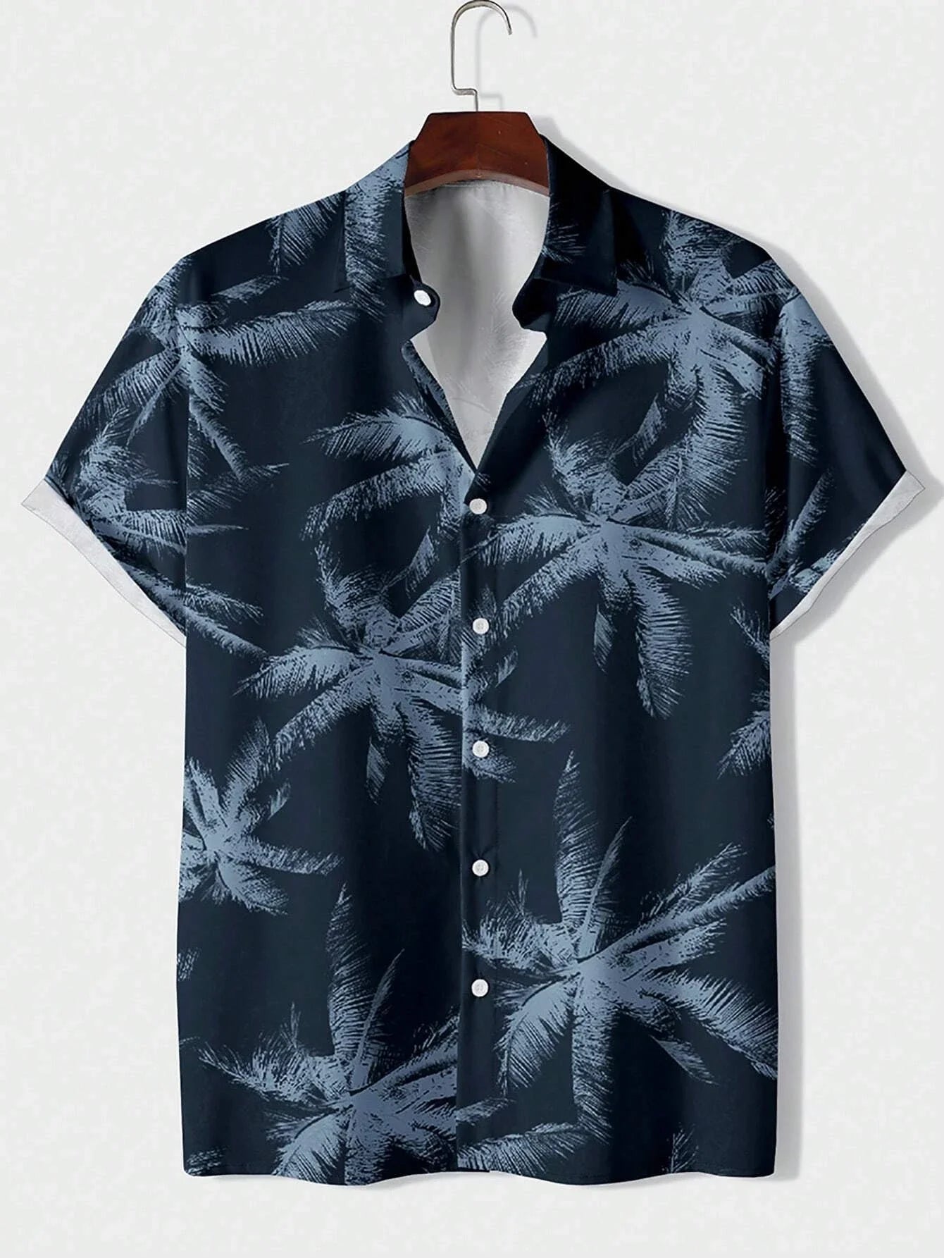 Men's Hawaiian Print Button-Up Shirt