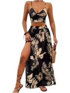 Women's Printed Sleeveless Maxi Dress Set