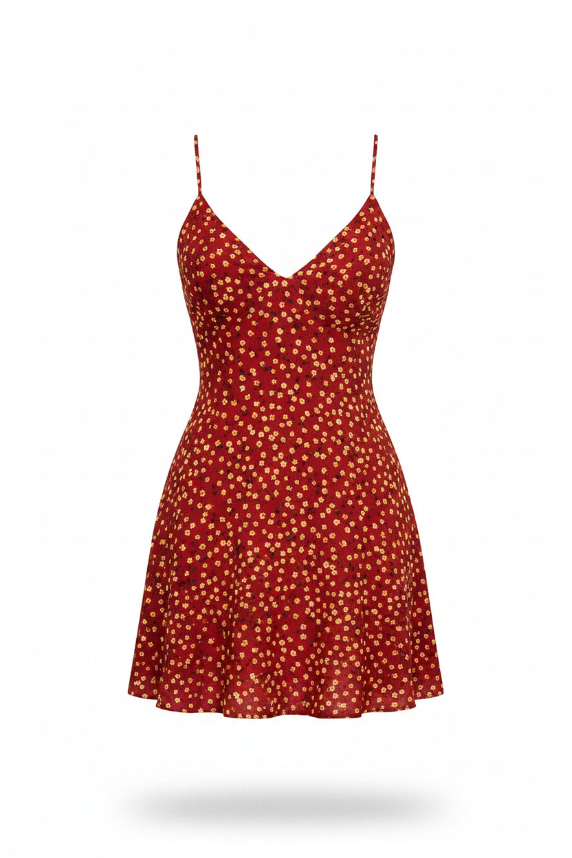 Women's Polka Dot Backless Mini Sundress
