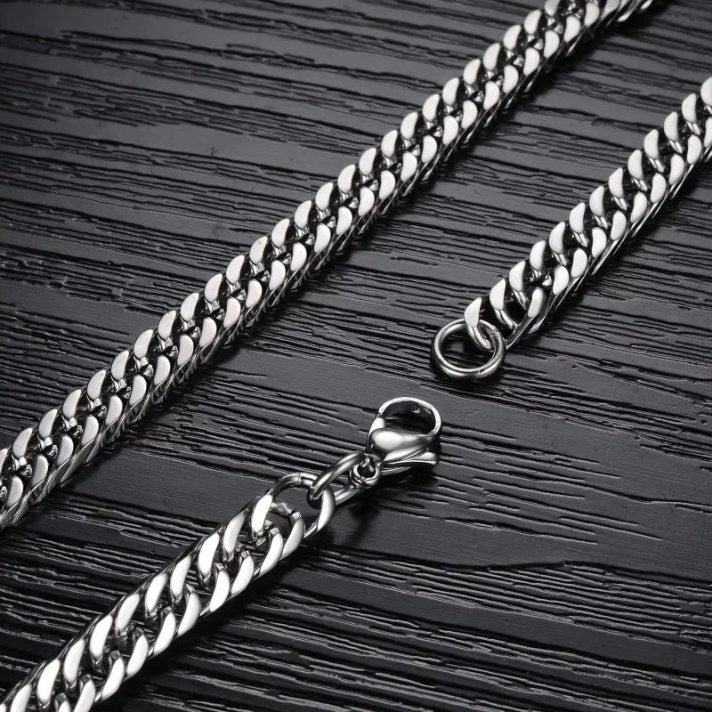 Men’s 8mm–14mm Stainless Steel Cuban Link Chain