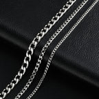 Vintage Stainless Steel Cuban Chain Necklace
