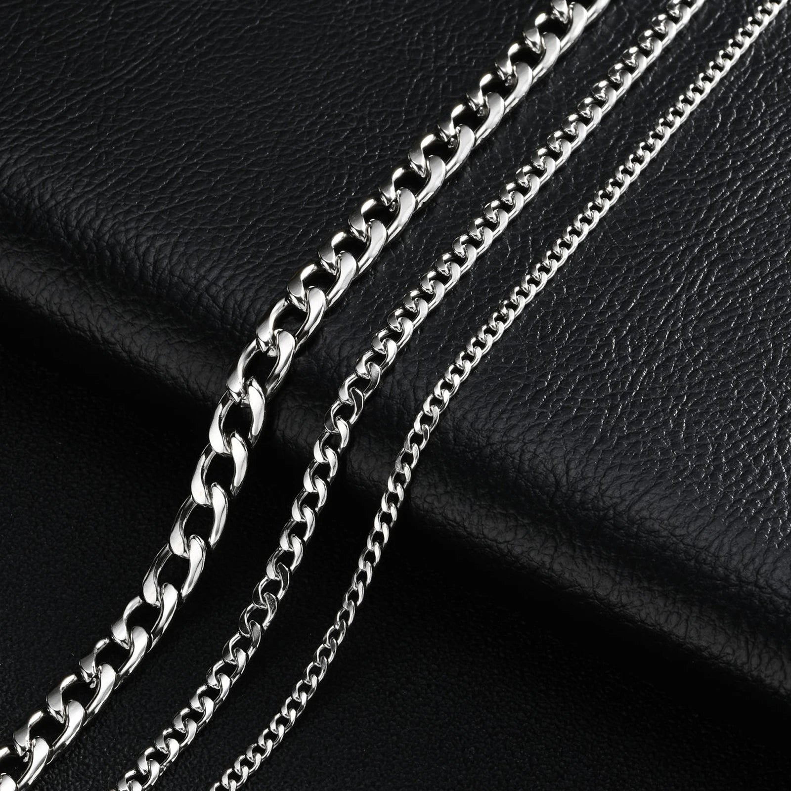 Vintage Stainless Steel Cuban Chain Necklace